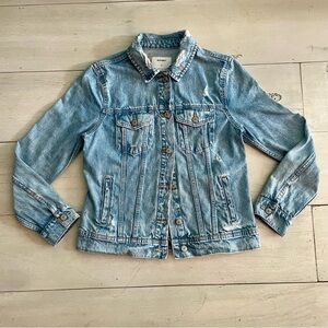 Old Navy Ripped & Frayed Crop Women’s Light Wash Jean Jacket Size M Streetwear